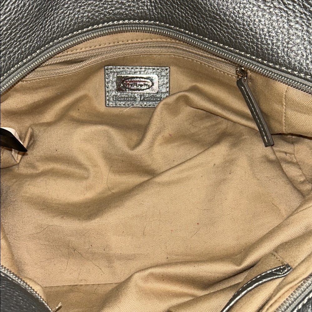 Talbots Silver Leather Handbag - Picture 5 of 8